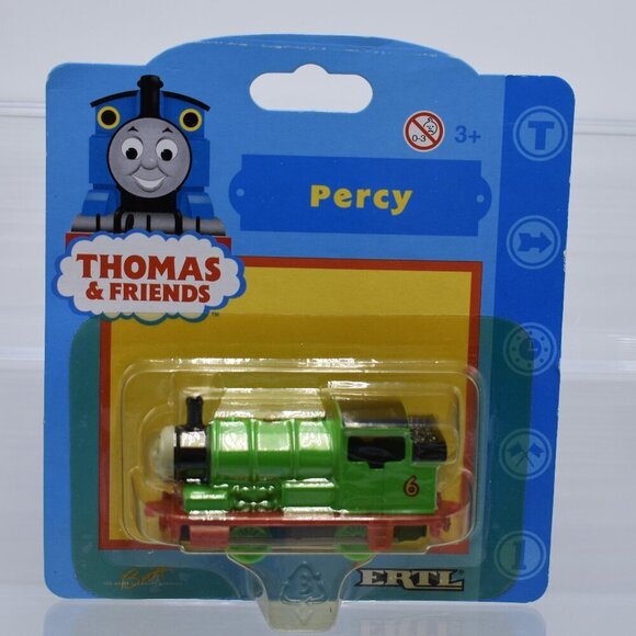 Percy 6 Green Engine ERTL Diecast Thomas & Friends Wooden Railway Train 2000 New - Picture 1 of 12